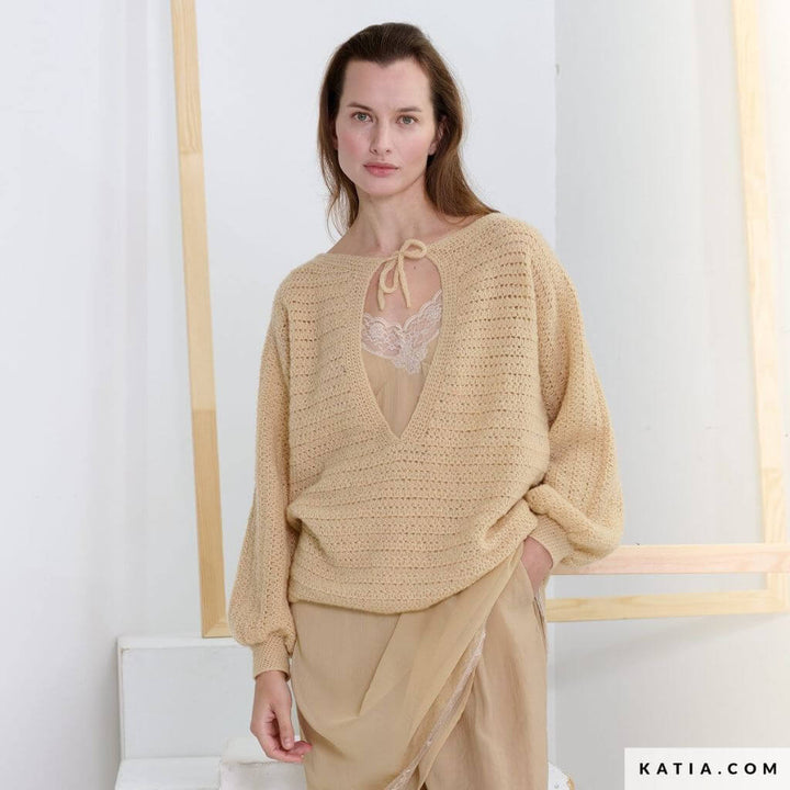 Katia Oversize Pullover mit tiefem Ausschnitt Häkelanleitung - Katia (Heft) Lieblingsgarn
