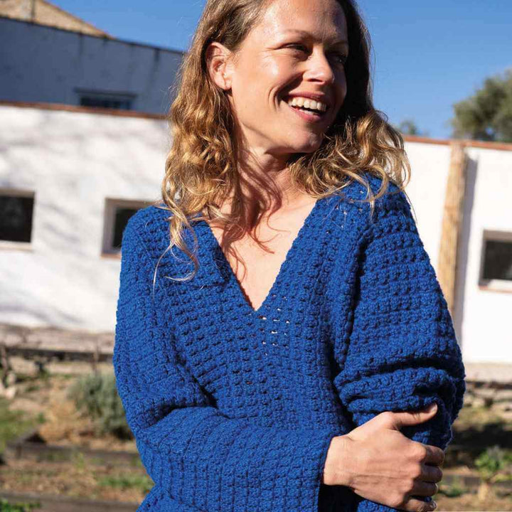 Pullover mit V-Ausschnitt Basic Merino Häkelanleitung - Katia (PDF)