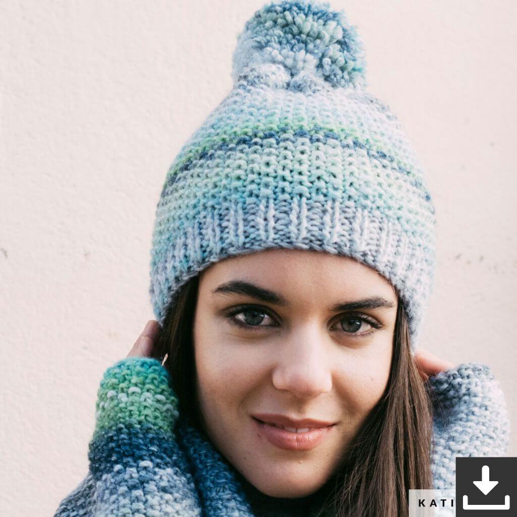 Katia Damenmütze mit Bommel Strickanleitung - Katia (PDF) Lieblingsgarn