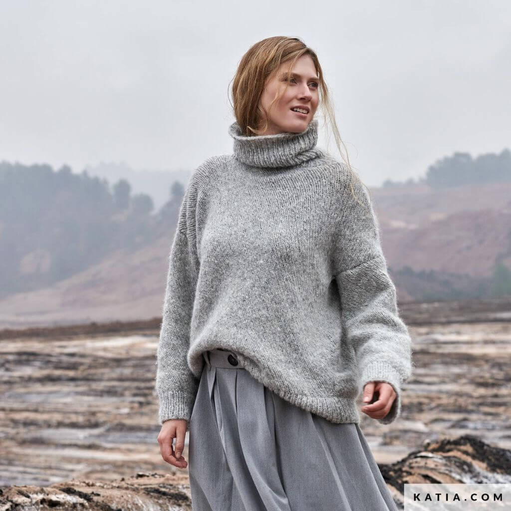 Katia Maxi-Pullover für Damen Strickanleitung - Katia (PDF) Lieblingsgarn