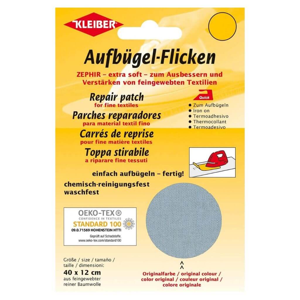 Kleiber 02 - hellgrau Kleiber Aufbügel-Flicken Großpack Lieblingsgarn