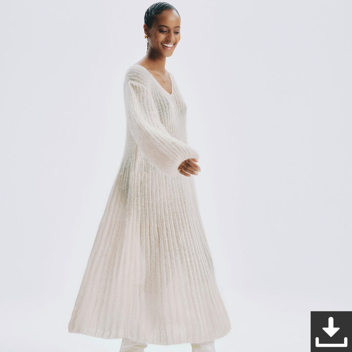 Lana Grossa Pattern Langes Kleid Strickset - Lana Grossa (PDF) Lieblingsgarn