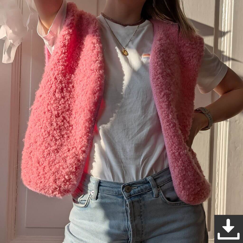 Knitmitjo Fluffy Fleece Vest Strickanleitung - Knitmitjo (PDF) Lieblingsgarn