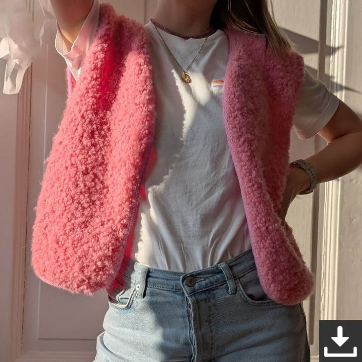 Knitmitjo Fluffy Fleece Vest Strickanleitung - Knitmitjo (PDF) Lieblingsgarn