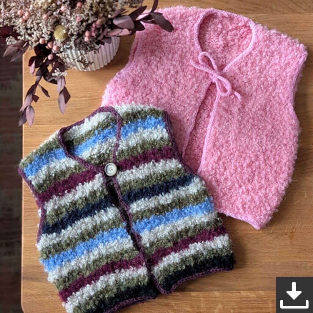Knitmitjo Pattern Mini Fluffy Fleece Vest Strickanleitung - KnitmitJo (PDF) Lieblingsgarn
