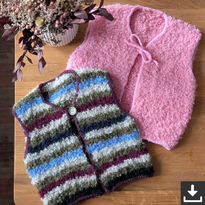 Knitmitjo Pattern Mini Fluffy Fleece Vest Strickanleitung - KnitmitJo (PDF) Lieblingsgarn