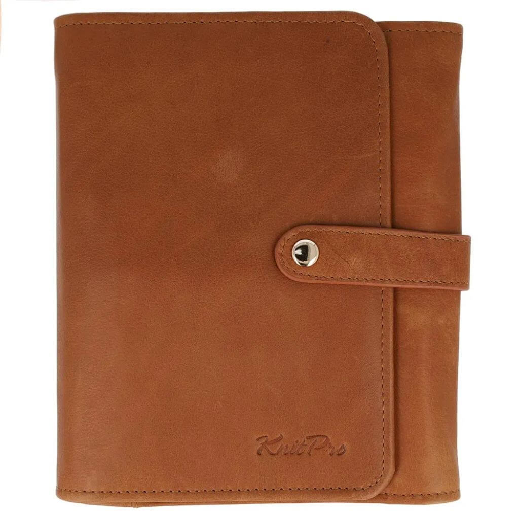 KnitPro braun KnitPro Velora Häkel- und Strick Etui Leder Lieblingsgarn