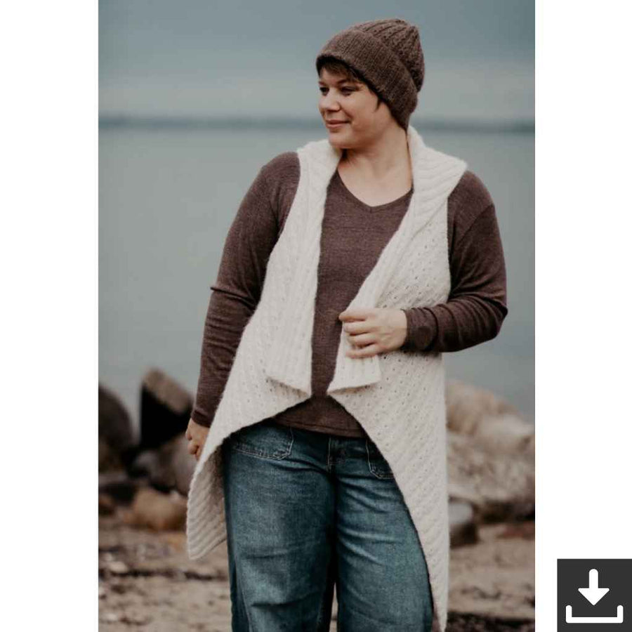 Appelbanne Design Pattern Koffeeboon Vest Strickanleitung - Appelbanne (PDF) Lieblingsgarn