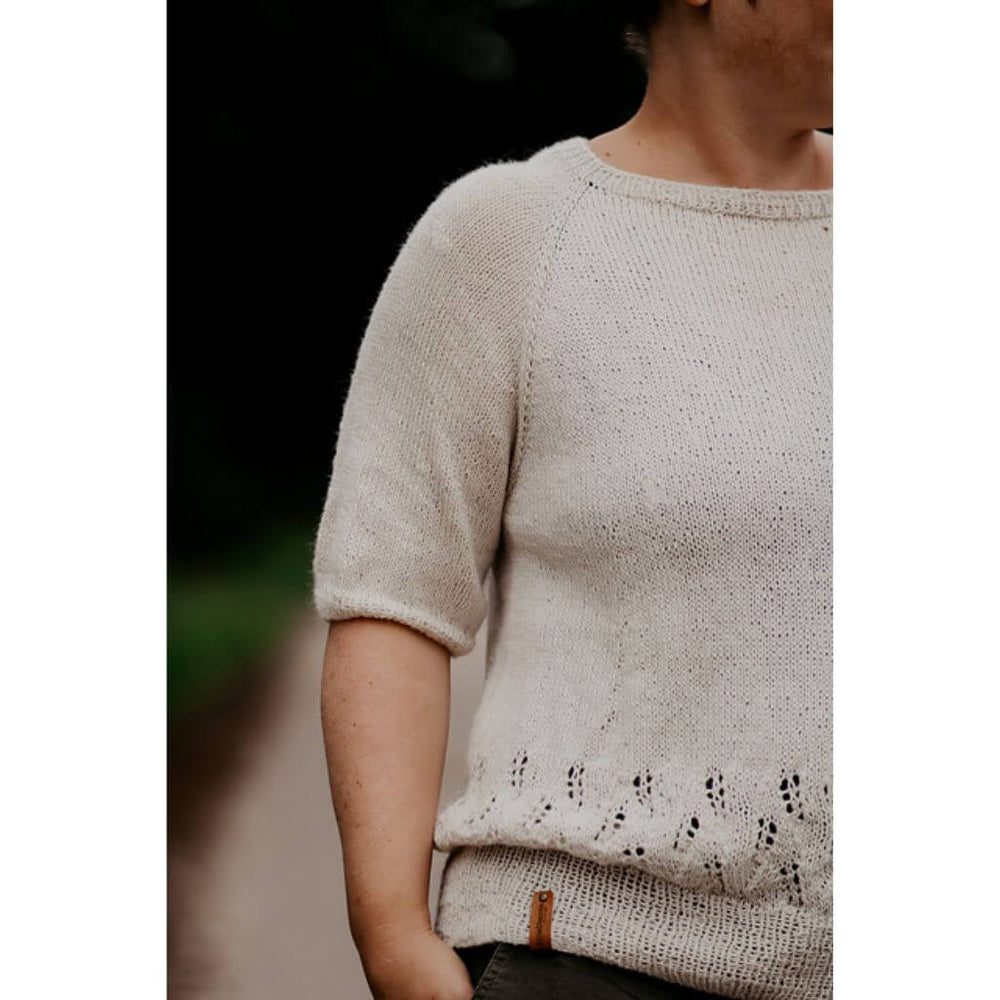Inga Mallwitz Damen Kurzarmpullover Korn Tee Strickanleitung - Appelbanne Design (PDF) Lieblingsgarn