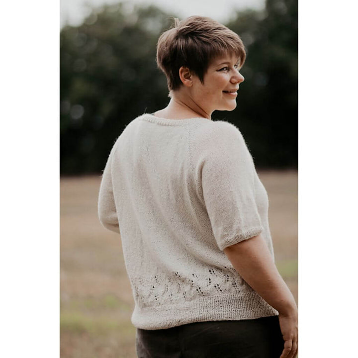 Inga Mallwitz Damen Kurzarmpullover Korn Tee Strickanleitung - Appelbanne Design (PDF) Lieblingsgarn