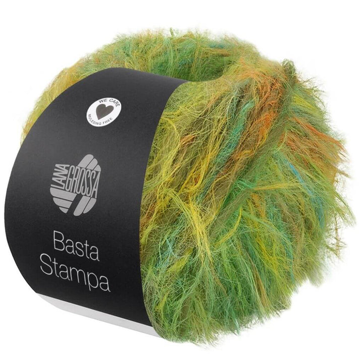 Lana Grossa Basta Stampa, Farbe 201 Gelb/Orange/Grün/Pistazie – Merino und Synthetik bei Lieblingsgarn