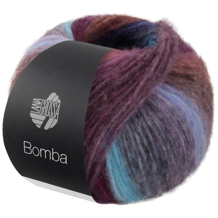 Lana Grossa 3 - Lachs/Graurot/Dunkelviolett/Türkisblau/Blaupetrol/Royal Lana Grossa Bomba Lieblingsgarn