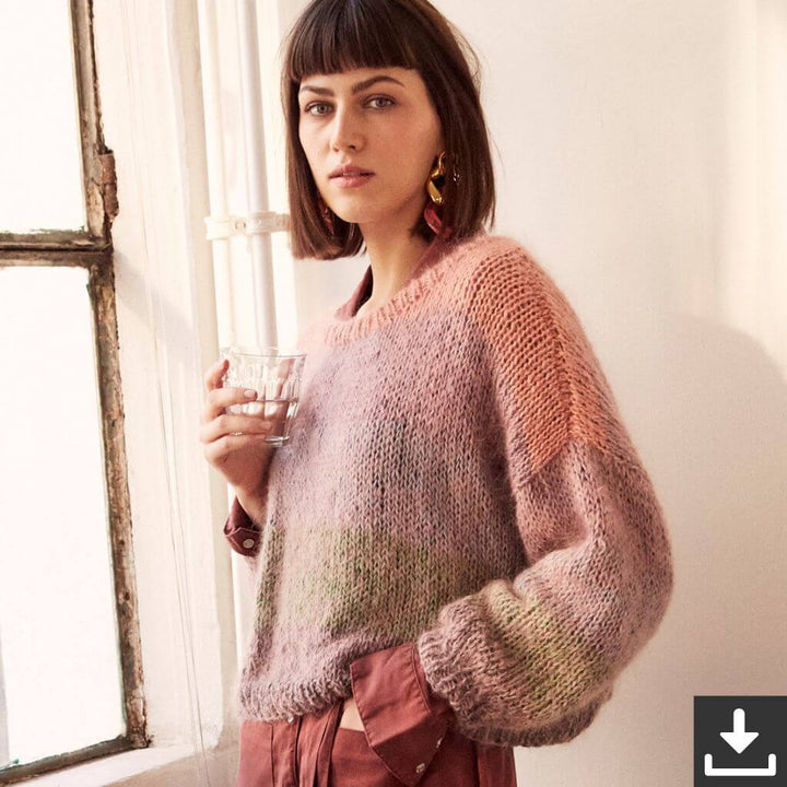 Lana Grossa Pattern Lässiger Damen Pullover Strickset - Lana Grossa (PDF) Lieblingsgarn