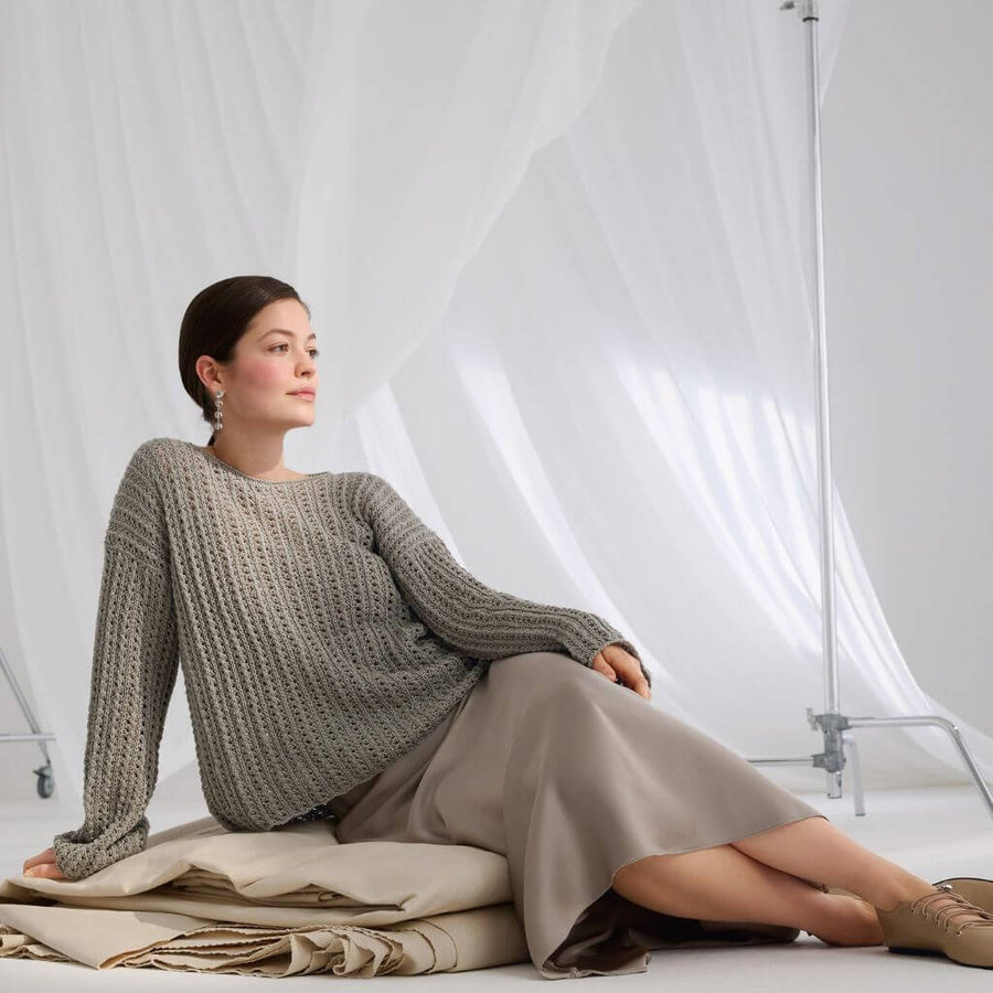 Lana Grossa Pullover mit Lochmuster Strickanleitung - Lana Grossa (Heft) Lieblingsgarn