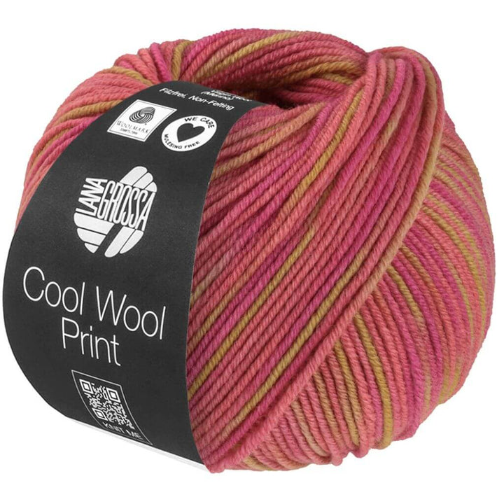 Lana Grossa 840 - Sandgelb/Erika/Orchideenrosa Lana Grossa Cool Wool Print 50g Lieblingsgarn