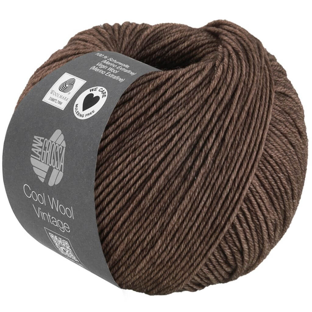 Lana Grossa 7384 - Dunkelbraun Lana Grossa Cool Wool Vintage Lieblingsgarn