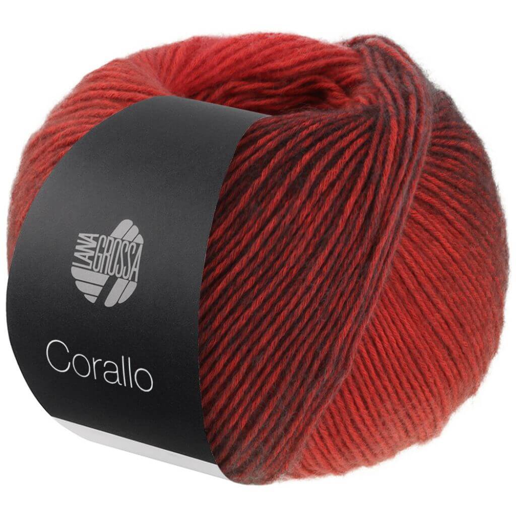 Lana Grossa 5 - Rot/Grau-/Schwarzrot Lana Grossa Corallo 100g Lieblingsgarn