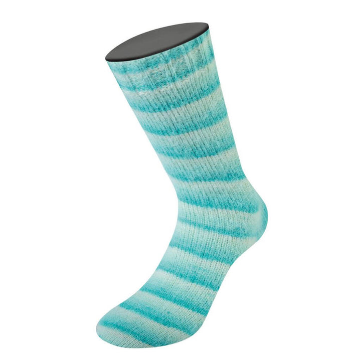 Lana Grossa 102 - Jade/Licht-/Weißgrün/Rohweiß Lana Grossa Cosy Socks Soft Stripes Lieblingsgarn