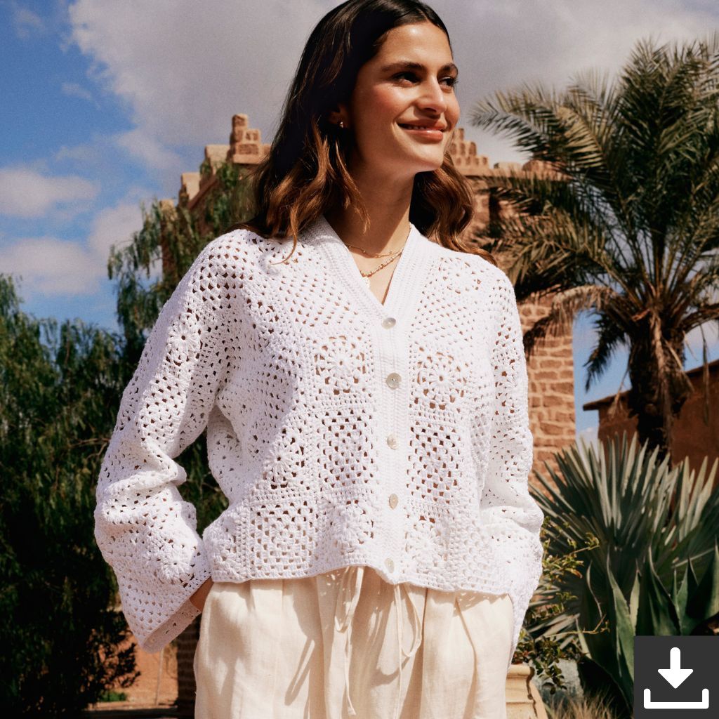 Lana Grossa Pattern Cardigan mit Granny Squares Häkelanleitung - Lana Grossa (PDF) Lieblingsgarn