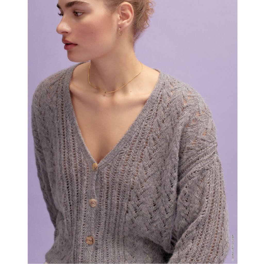 Lana Grossa Pattern Jacke mit Mustermix Strickset - Lana Grossa (PDF) Lieblingsgarn