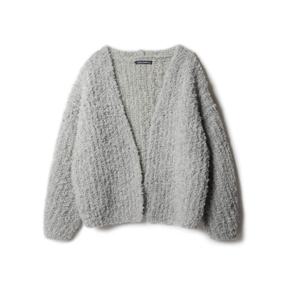 Lana Grossa Flauschiger Cardigan Halbpatent Strickanleitung - Lana Grossa (Heft) Lieblingsgarn