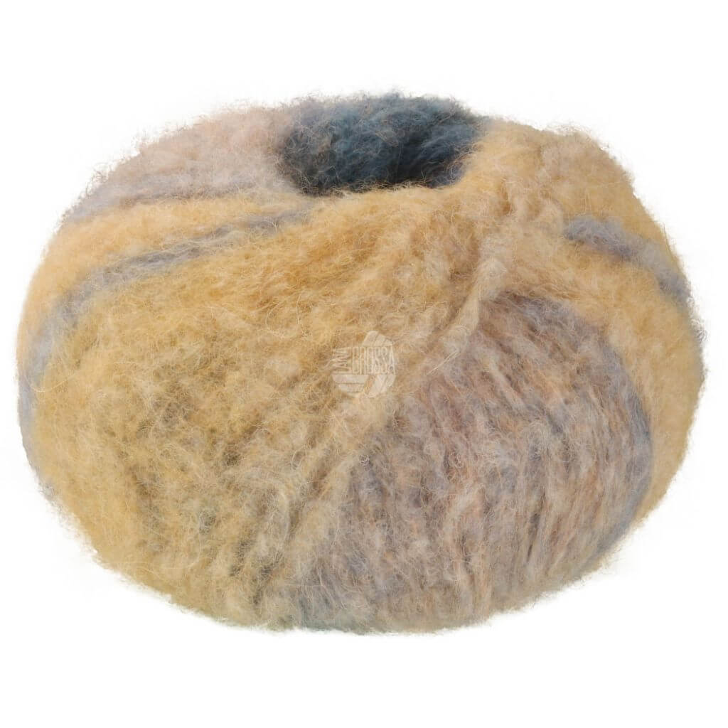 Lana Grossa 101 - Graublau/Beige/Graurot/Mandarin/Petrolgrün/Graugelb Lana Grossa Gigante Multi Lieblingsgarn