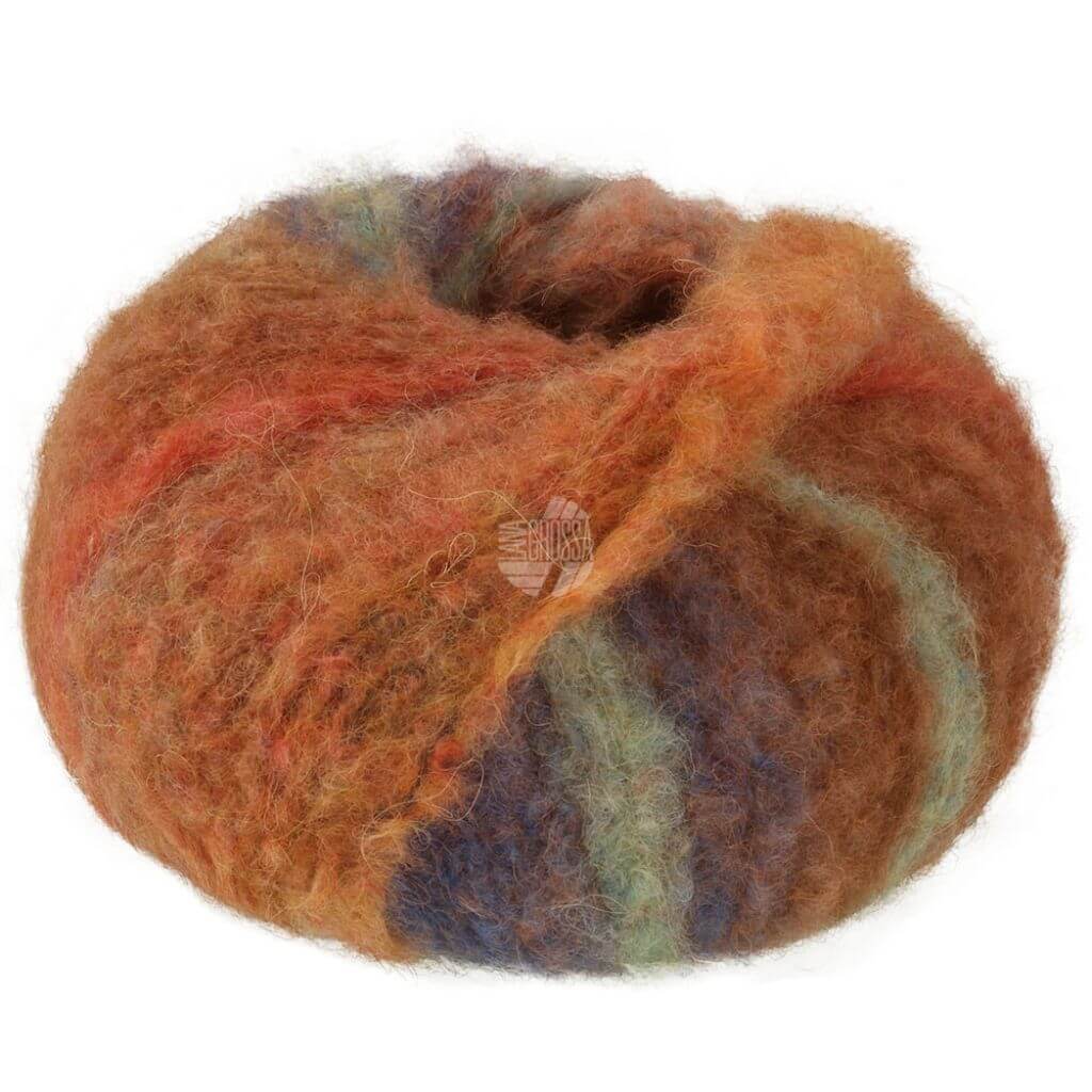 Lana Grossa 104 - Camel/Schokobraun/Orange/Minttürkis/Senfgelb/Ocker/Graubraun/Rost Lana Grossa Gigante Multi Lieblingsgarn