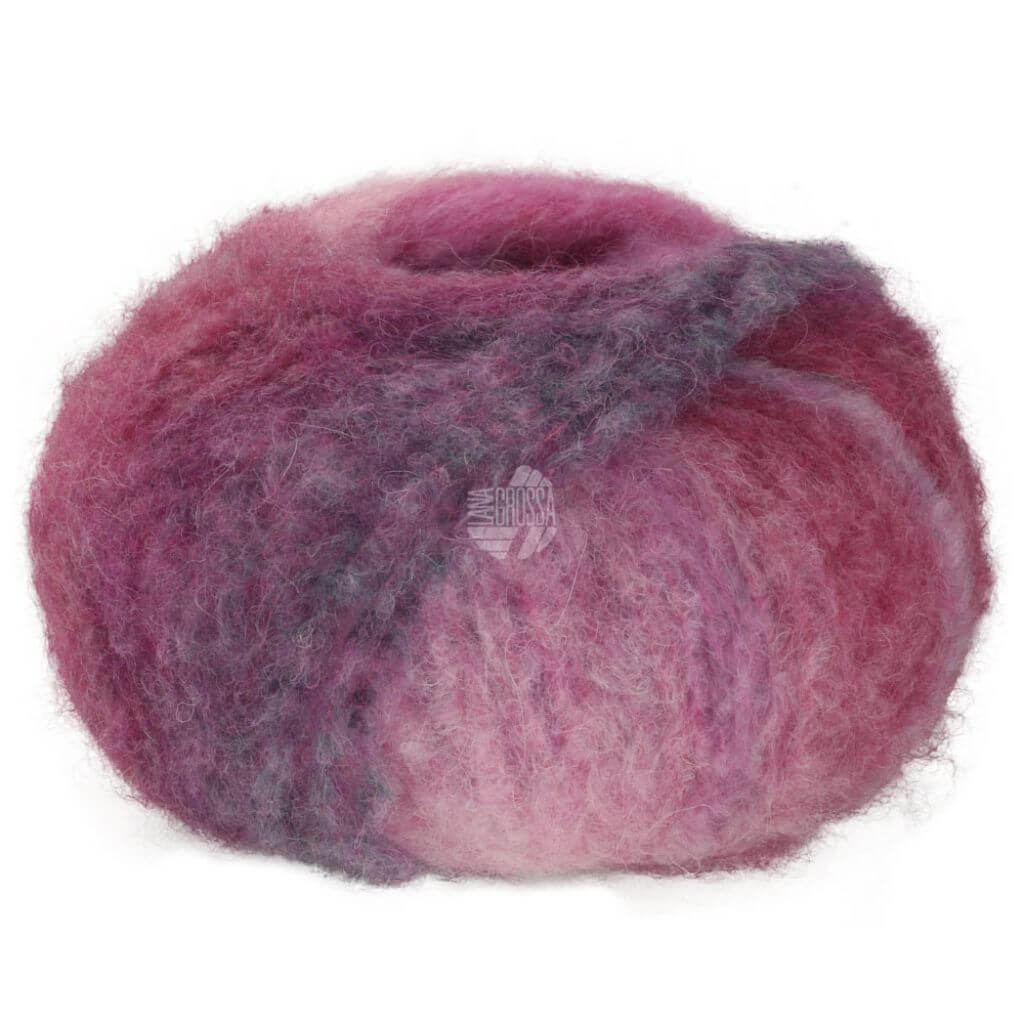 Lana Grossa 107 - Mauve/Nelke/Pink/Jadegrün/Grau-/Weinrot/Brombeer/Veilchenblau Lana Grossa Gigante Multi Lieblingsgarn