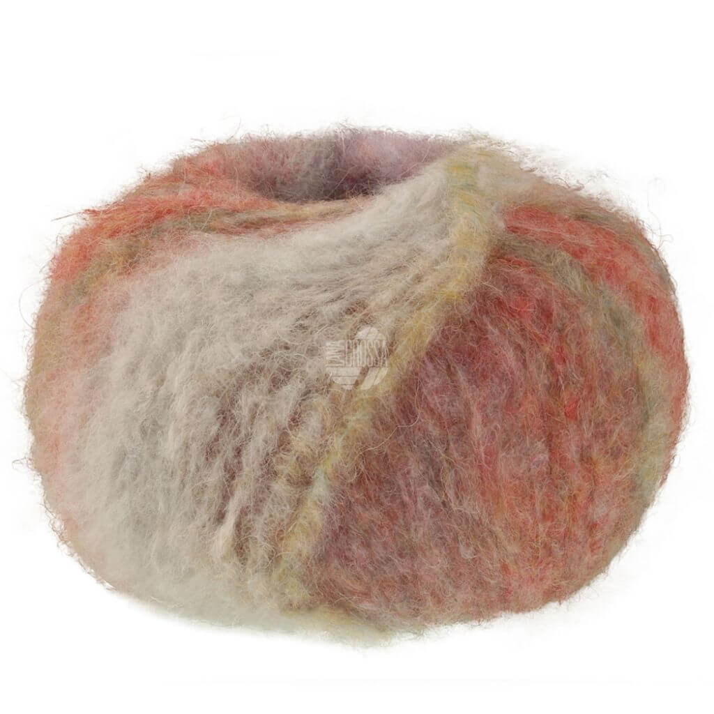 Lana Grossa 108 - Grün-/Sandbeige/Blasslila/Flieder/Dunkelrot/Perl-/Graubeige/Camel Lana Grossa Gigante Multi Lieblingsgarn