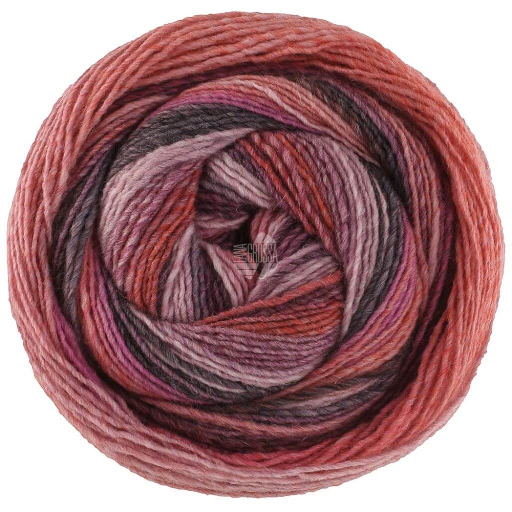 Lana Grossa 513 - Blassrosa/Rosa/Pink/Hell-Dunkelgrau/Terrakotta Lana Grossa Gomitolo Fumo Lieblingsgarn