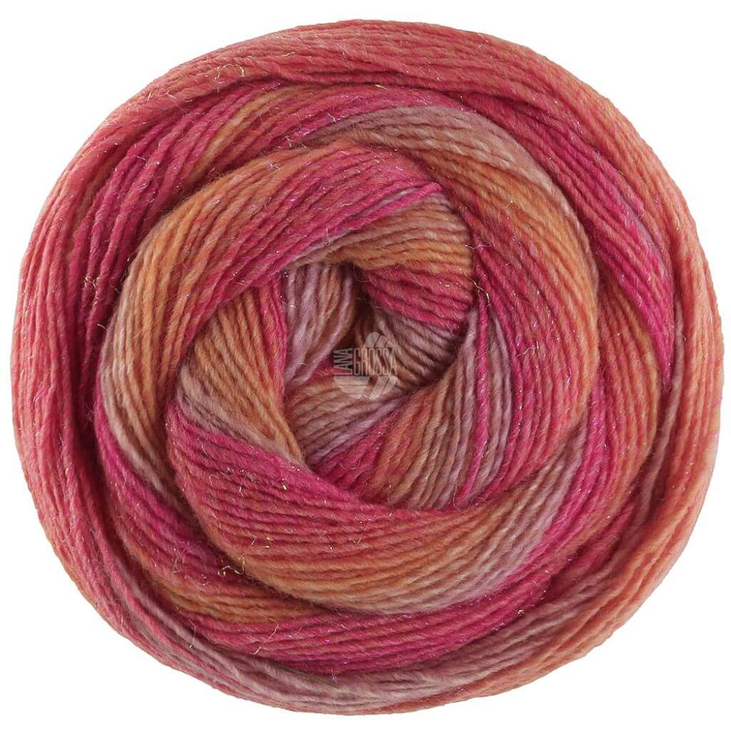 Lana Grossa 4032 - Graulila/Pink/Tomatenrot/Orangegelb Lana Grossa Gomitolo Gala Lieblingsgarn