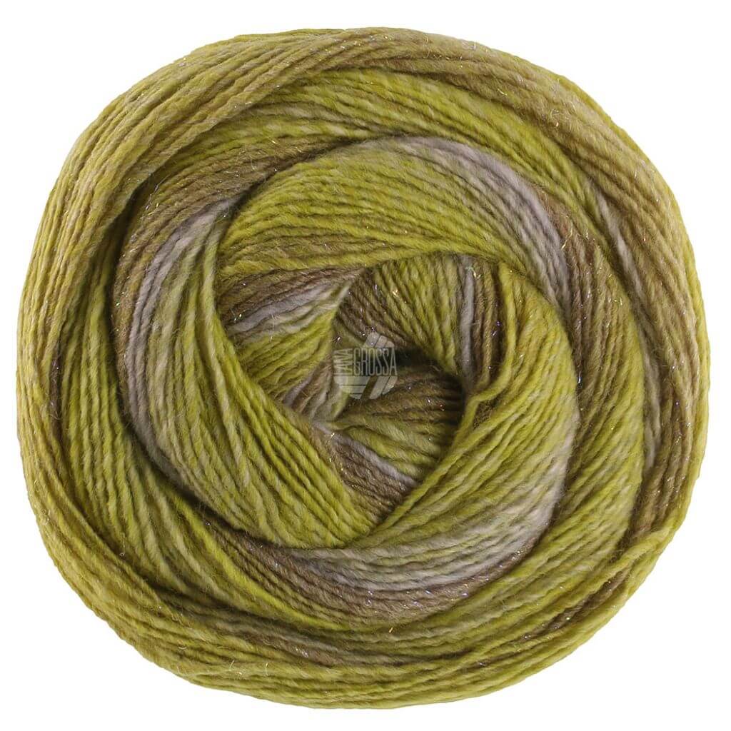 Lana Grossa 4034 - Lilagrau/Dunkel-/Helloliv/Limette Lana Grossa Gomitolo Gala Lieblingsgarn