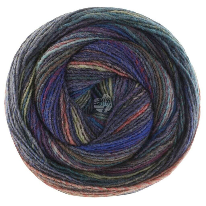 Lana Grossa 231 - Dunkelgrau/Dunkel-/Graublau/Petrol/Rosenholz/Blauviolett/Graugrün Lana Grossa Gomitolo Intenso Lieblingsgarn