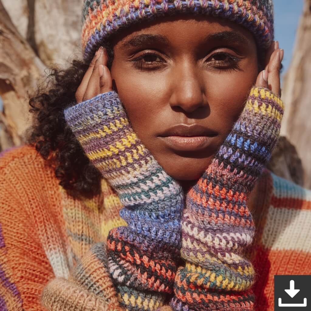 Lana Grossa Pattern Gestreifte Stulpen Häkelset - Lana Grossa (PDF) Lieblingsgarn