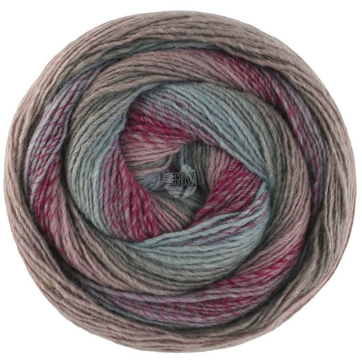 Lana Grossa 461 - Bordeaux/Minttürkis/Graubraun/Altrosa Lana Grossa Gomitolo Versione - Bobbel Wolle Lieblingsgarn