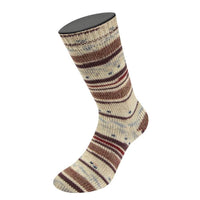 726 - Schwarz-/Graubraun/Ecru/Hellbeige/Nachtblau/ Dunkelrot/Hellgrau Gestreift/mit Jacquard
