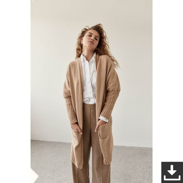 Lana Grossa Pattern Strickjacke Long Cardigan Strickset - Lana Grossa (PDF) Lieblingsgarn