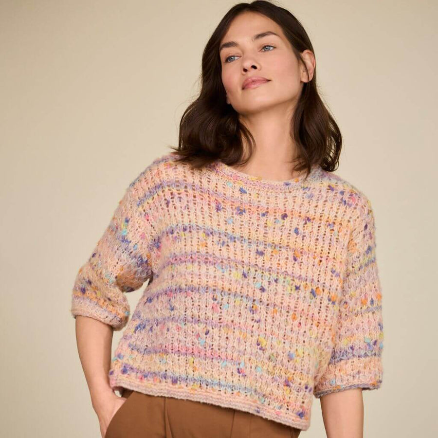 Lana Grossa Farbenfroher Kurzarm-Pullover Strickanleitung - Lana Grossa (Heft) Lieblingsgarn