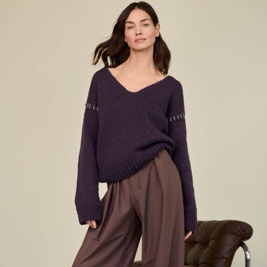 Lana Grossa Eleganter V-Pullover Strickanleitung - Lana Grossa (Heft) Lieblingsgarn