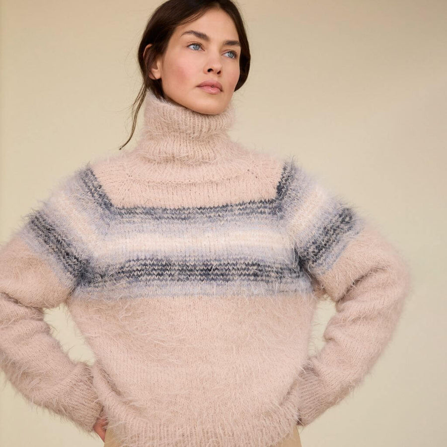 Lana Grossa Raglanpullover mit Streifen Strickanleitung- Lana Grossa (Heft) Lieblingsgarn