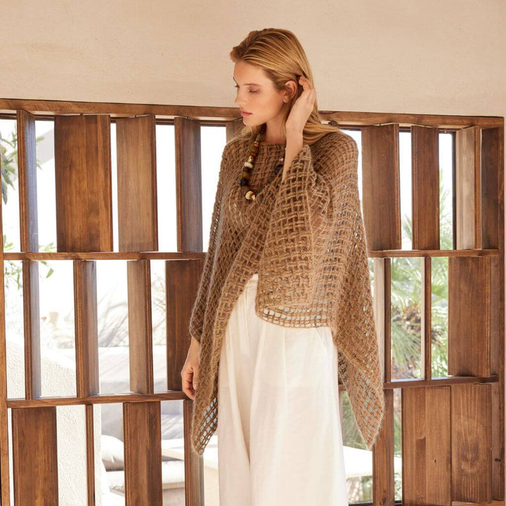 Lana Grossa Pattern Poncho Gittermuster Häkelanleitung - Lana Grossa (Heft) Lieblingsgarn
