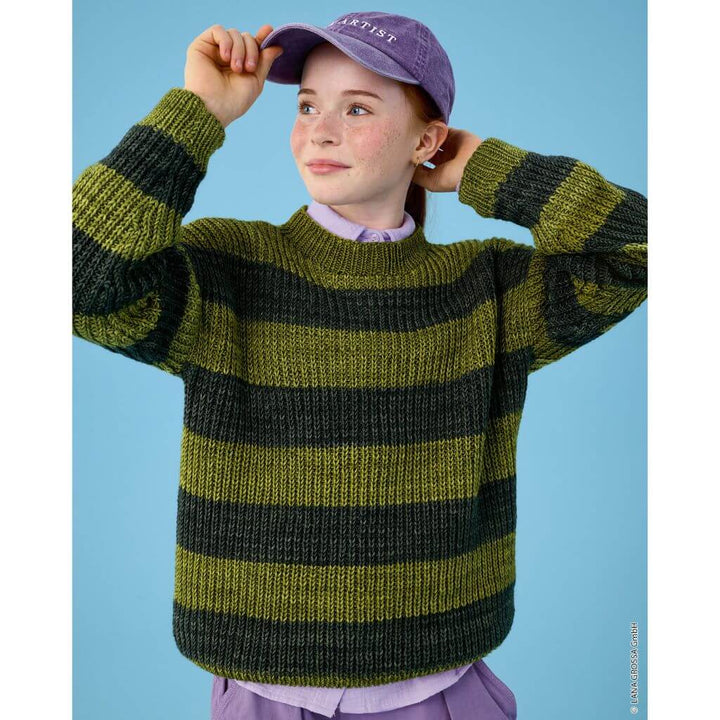 Kinder-Streifenpullover im Halbpatent Strickanleitung - Lana Grossa (Heft)