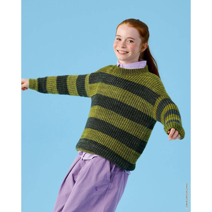 Kinder-Streifenpullover im Halbpatent Strickanleitung - Lana Grossa (Heft)