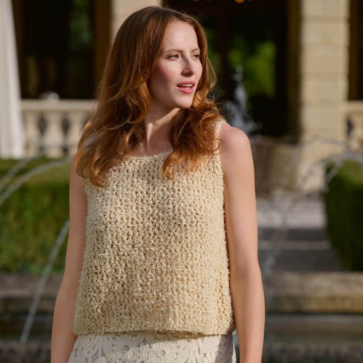Lana Grossa Pattern Ärmelloses Sommertop mit Lochmuster Strickanleitung - Lana Grossa (Heft) Lieblingsgarn