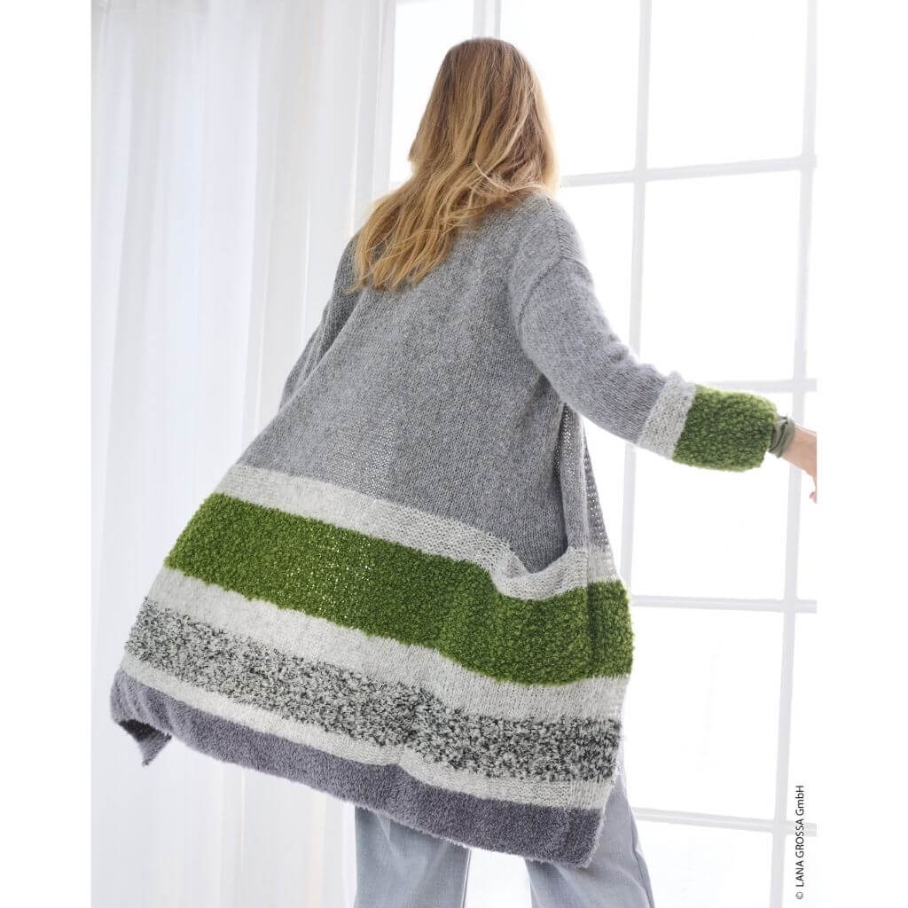 Lana Grossa Pattern Streifen-Kurzmantel Strickanleitung - Lana Grossa (Heft) Lieblingsgarn