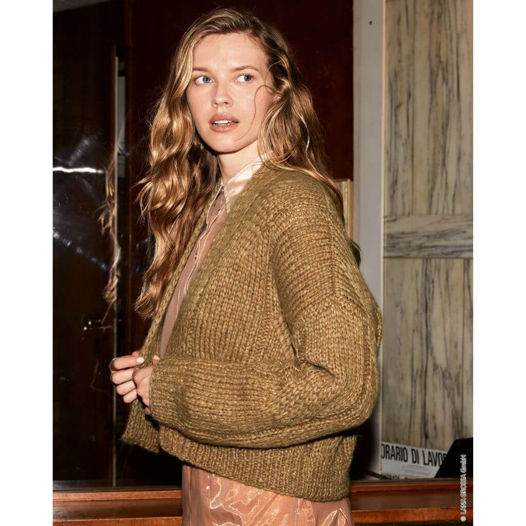 Cardigan mit Zopfmuster Strickanleitung - Lana Grossa (Heft)