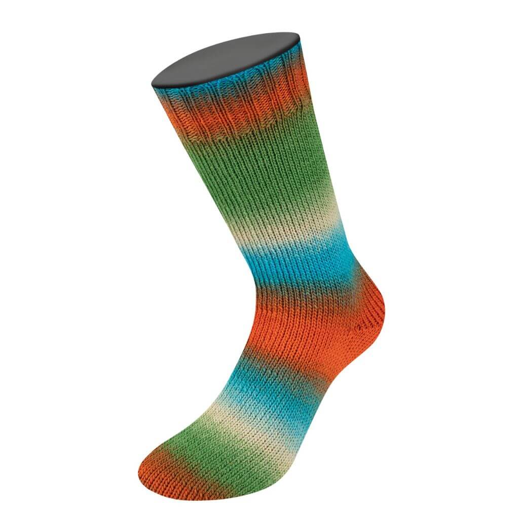 Lana Grossa 8002 - Graubraun/Grège/Kornblume/Flieder/Pastellblau Lana Grossa Meilenweit 100 Color Mix Multi Lieblingsgarn