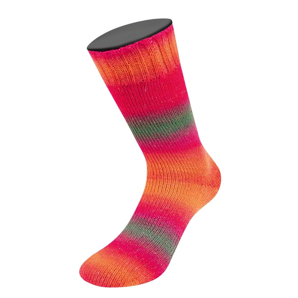 Lana Grossa 7613 - Graubraun/Dunkelrot/Rot/Koralle/Fuchsia Lana Grossa Meilenweit 100 Color Mix Sparks Lieblingsgarn