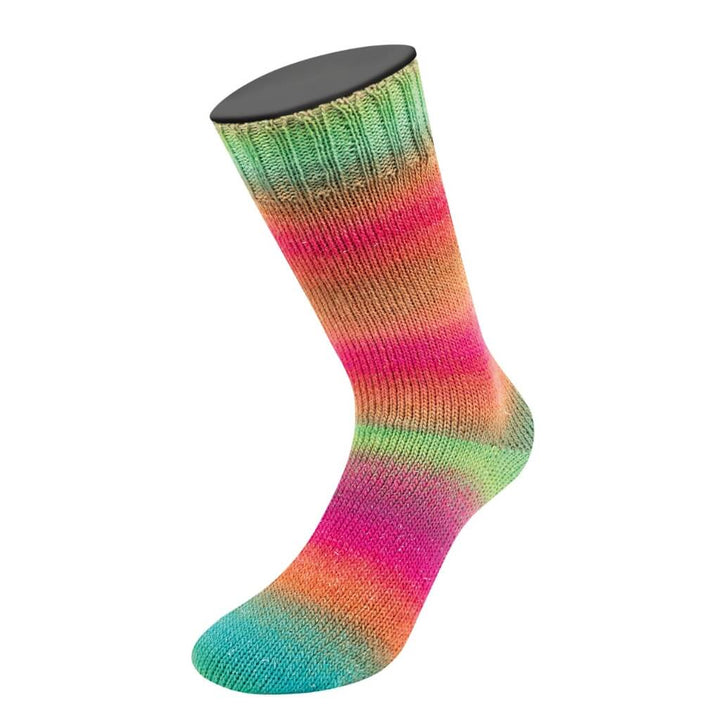 Lana Grossa 7618 - Himbeer/Rost/Graugrün/Türkis/Jade/Fuchsia Lana Grossa Meilenweit 100 Color Mix Sparks Lieblingsgarn