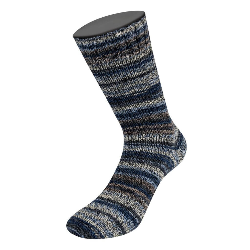 Lana Grossa 4658 - Schwarz/Ecru/Blaugrau/Taupe/Dunkelpetrol/Anthrazit Lana Grossa Meilenweit 100 Denim Mix Lieblingsgarn